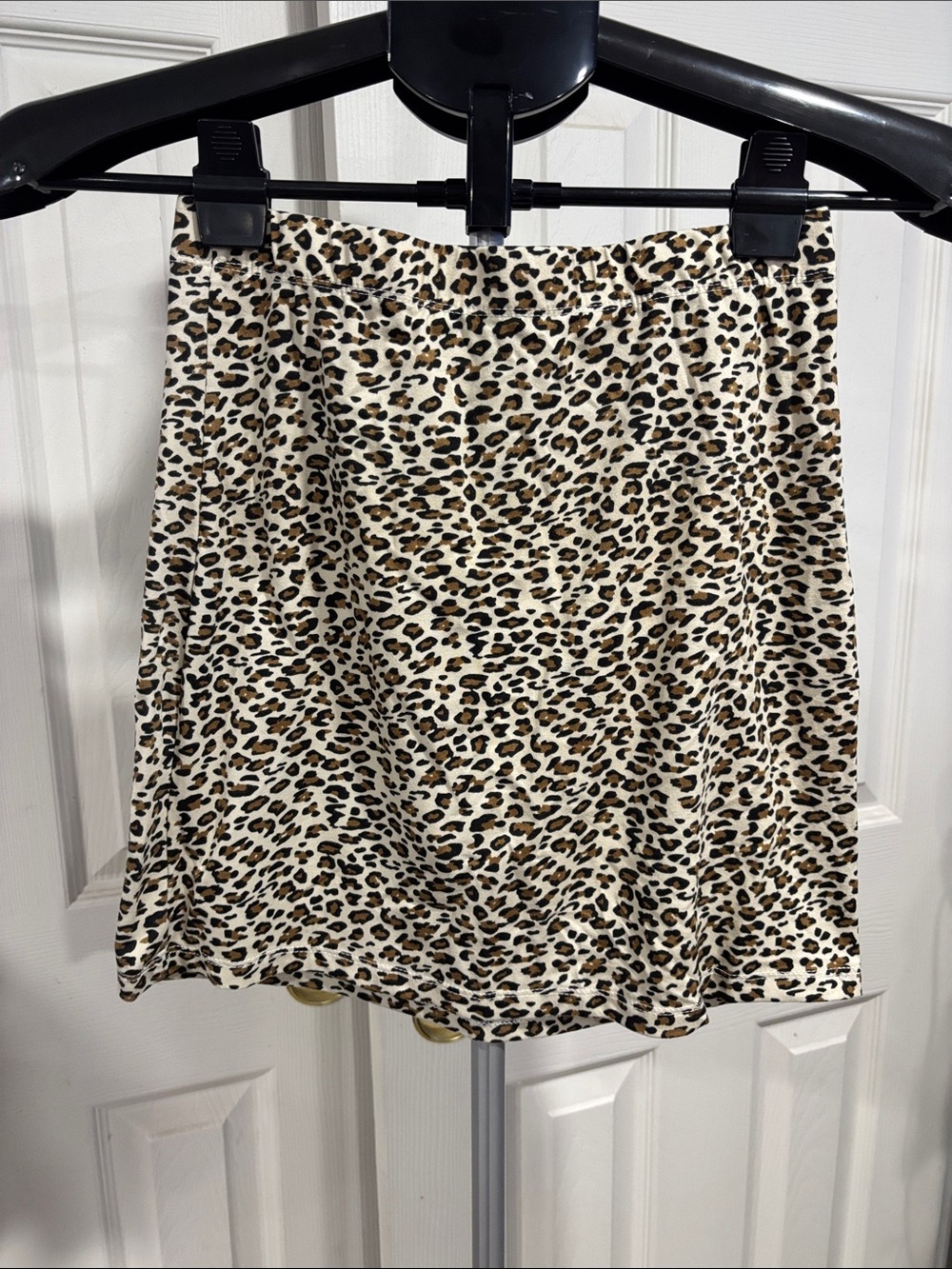 SHEIN Leopard Print Mini Skirt - Cream Black Brown